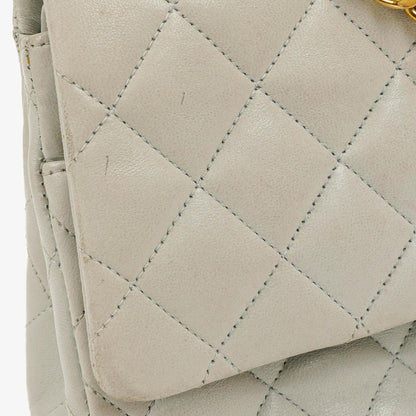 Chanel Vintage Classic Medium Double Flap Tasche aus gestepptem Lammleder mit 24K vergoldeter Hardware