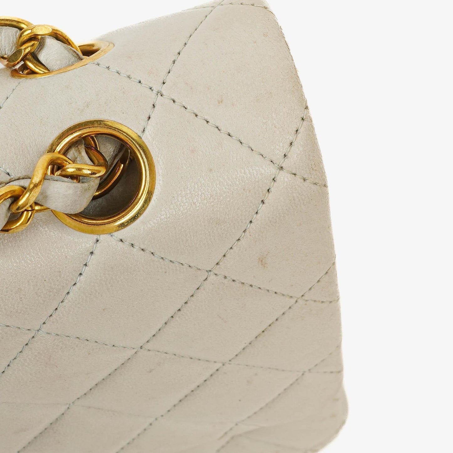 Chanel Vintage Classic Medium Double Flap Tasche aus gestepptem Lammleder mit 24K vergoldeter Hardware