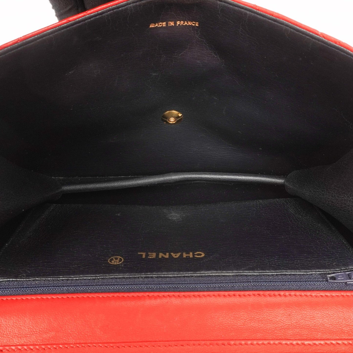 Chanel Vintage Medium Classic Single Flap Bag, Rotes gestepptes Lammleder, 24K Goldplattierte Hardware