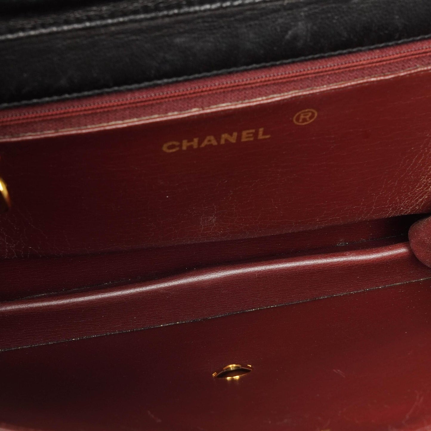 Chanel Vintage Mittlere Klassische Einzelklappen Tasche schwarzes gestepptes Lammleder mit 24K vergoldeten Beschlägen