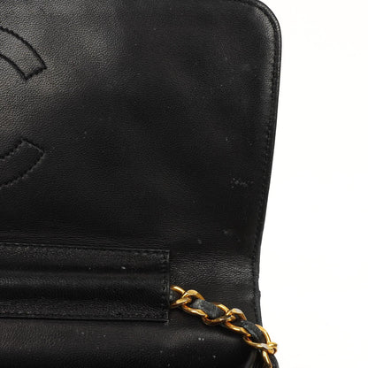 Chanel Vintage Mittlere Klassische Einfachklappe Tasche Schwarzes Gequiltetes Lammleder Mit 24K Vergoldeter Hardware