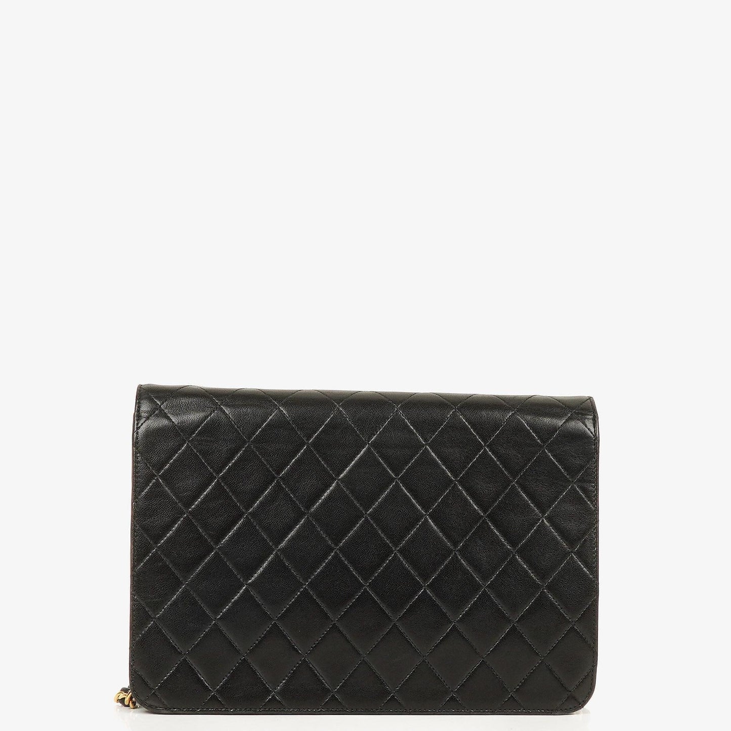 Chanel Vintage Medium Classic Single Flap Tasche aus schwarzem gestepptem Lammleder mit 24K vergoldeten Beschlägen