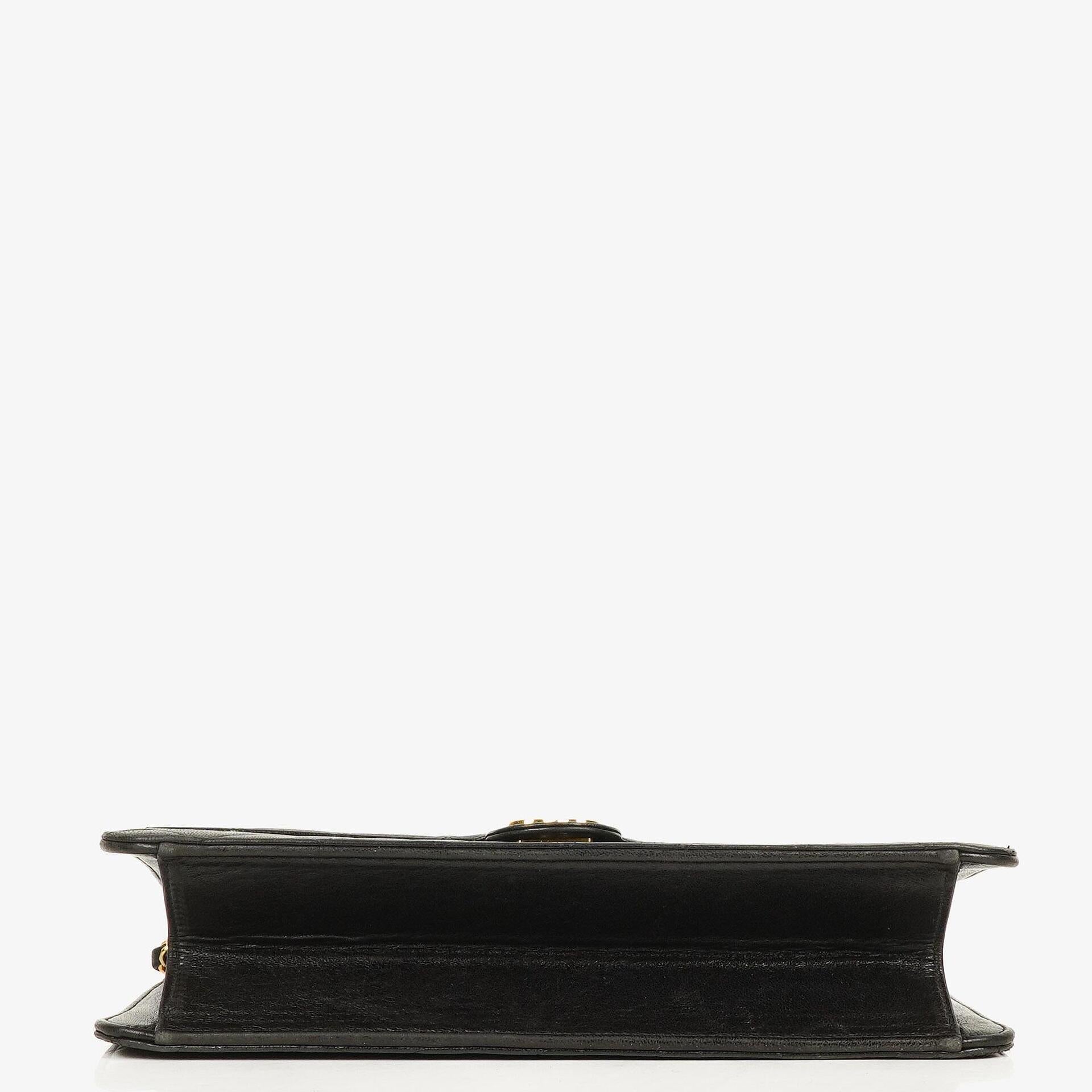 Chanel Vintage Medium Classic Single Flap Tasche aus schwarzem gestepptem Lammleder mit 24K vergoldeten Beschlägen