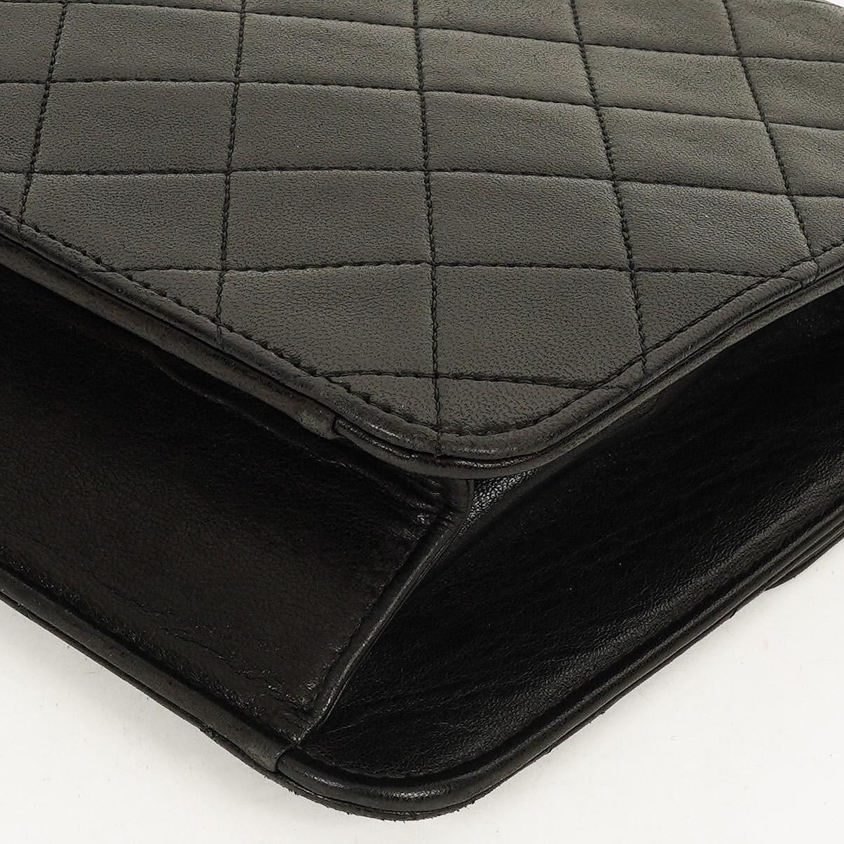 Chanel Vintage Medium Classic Single Flap Tasche aus schwarzem gestepptem Lammleder mit 24K vergoldeten Beschlägen
