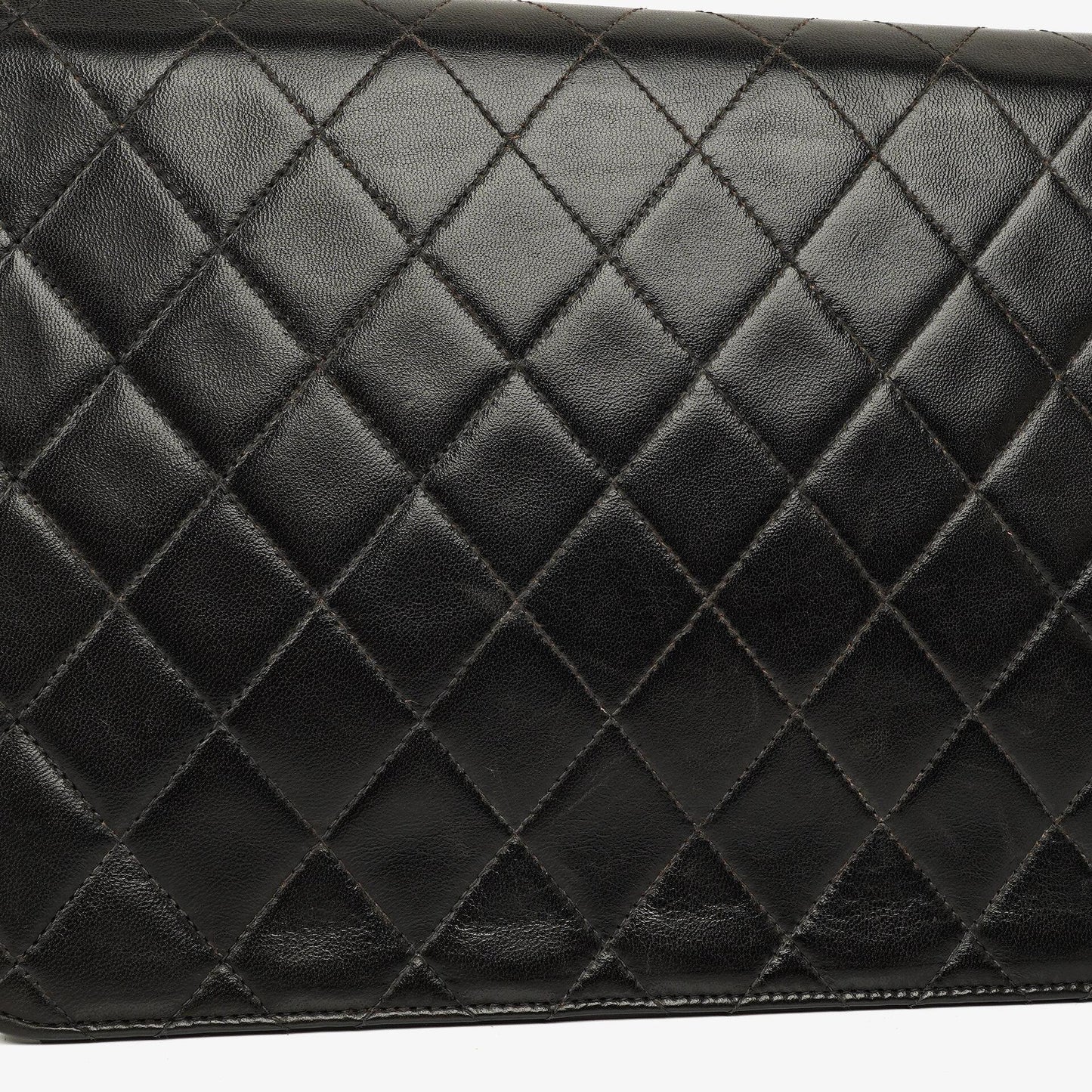 Chanel Vintage Medium Classic Single Flap Tasche aus schwarzem gestepptem Lammleder mit 24K vergoldeten Beschlägen