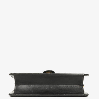 Chanel Vintage Medium Classic Single Flap Tasche aus schwarzem gestepptem Lammleder mit 24K vergoldeten Beschlägen
