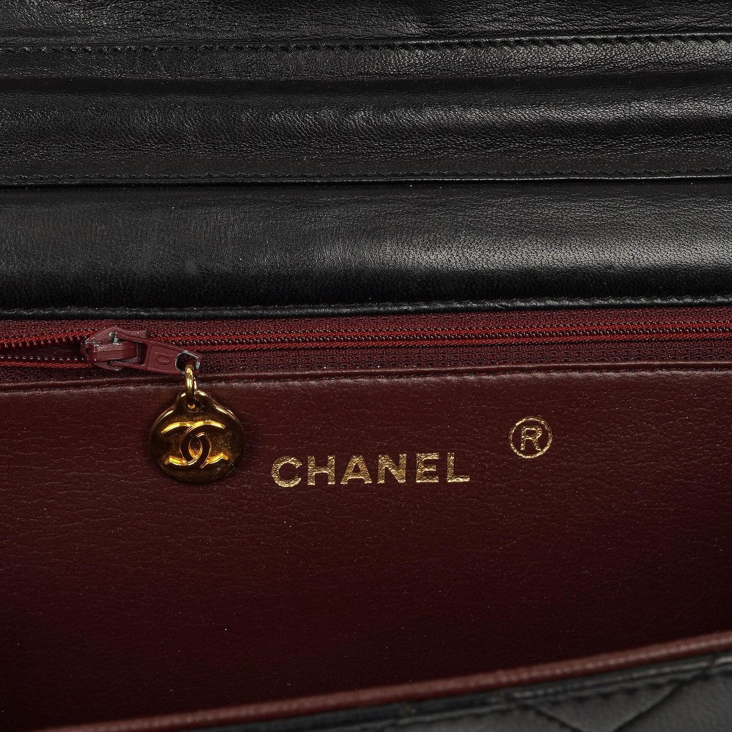 Chanel Vintage Classic Medium Single Flap Tasche aus schwarzem gestepptem Lammleder mit 24K vergoldeter Hardware