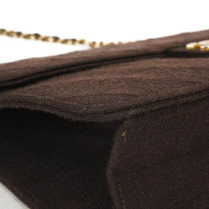 Chanel Vintage Medium Classic Single Flap Bag, Braunes gestepptes Jersey, Goldfarbene Hardware