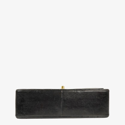Chanel Vintage Medium Diana schwarze Flap Tasche mit 24K vergoldeten Beschlägen