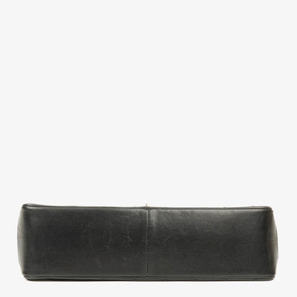 Chanel Vintage Mittelgroße Timeless Classic Double Flap Tasche aus schwarzem gestepptem Lammleder mit 24K vergoldeter Hardware und Mademoiselle-Kette