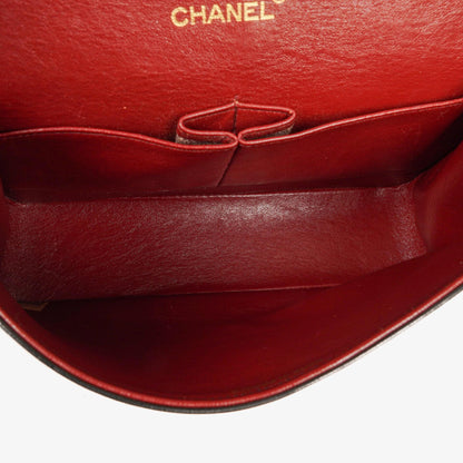 Chanel Vintage mittelgroße Timeless Classic Double Flap Tasche aus schwarzem gestepptem Lammleder mit 24K vergoldeten Beschlägen und Mademoiselle Kette