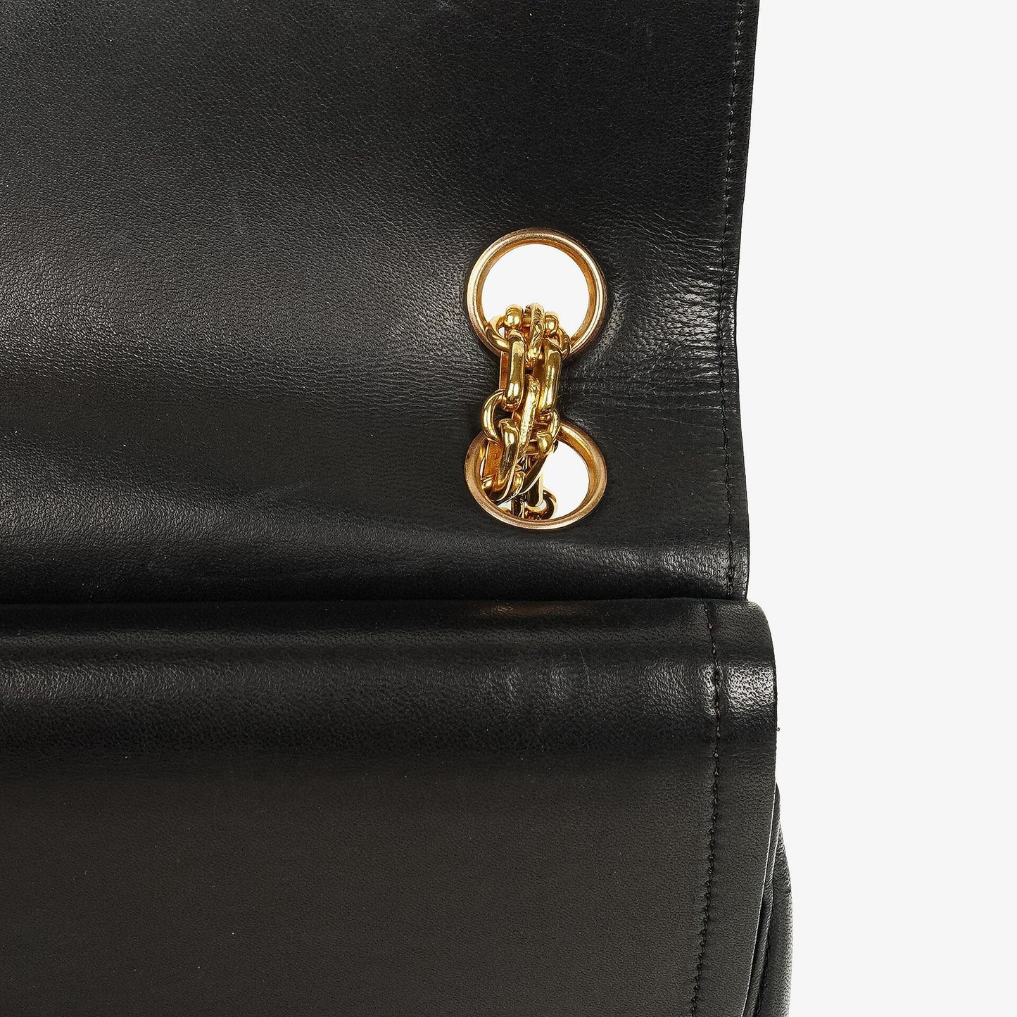 Chanel Vintage Medium Timeless Classic Double Flap Bag aus schwarzem gestepptem Lammleder mit 24K-vergoldeter Hardware und Mademoiselle-Kette