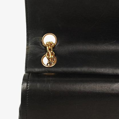 Chanel Vintage Medium Timeless Classic Double Flap Bag aus schwarzem gestepptem Lammleder mit 24K-vergoldeter Hardware und Mademoiselle-Kette