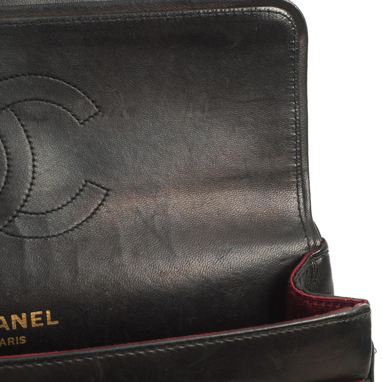 Chanel Vintage Medium Timeless Classic Double Flap Bag Gequiltetes Lammleder Schwarz mit 24K Vergoldeter Hardware und Mademoiselle Kette
