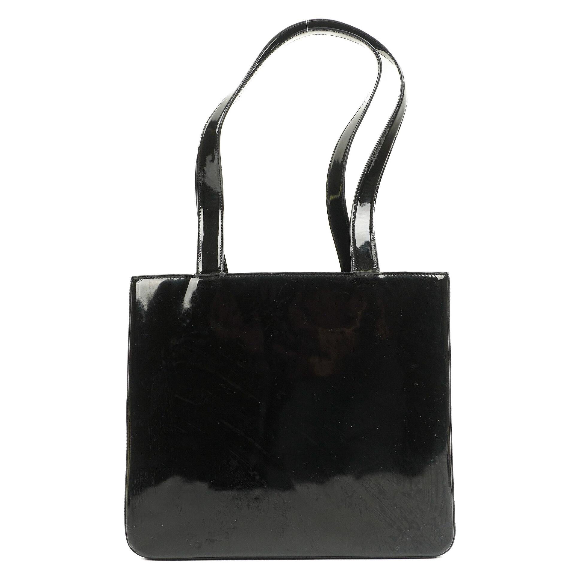 Chanel Vintage Lackleder CC Tote Schultertasche