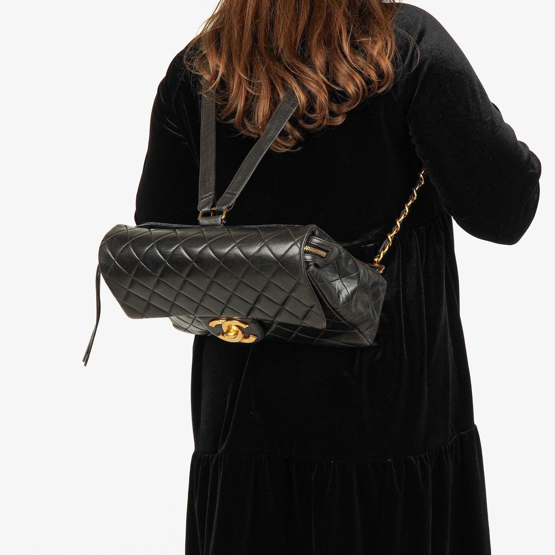 Chanel Vintage gesteppter CC Single Flap Rucksack