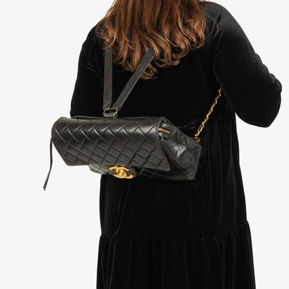 Chanel Vintage gesteppter CC Single Flap Rucksack