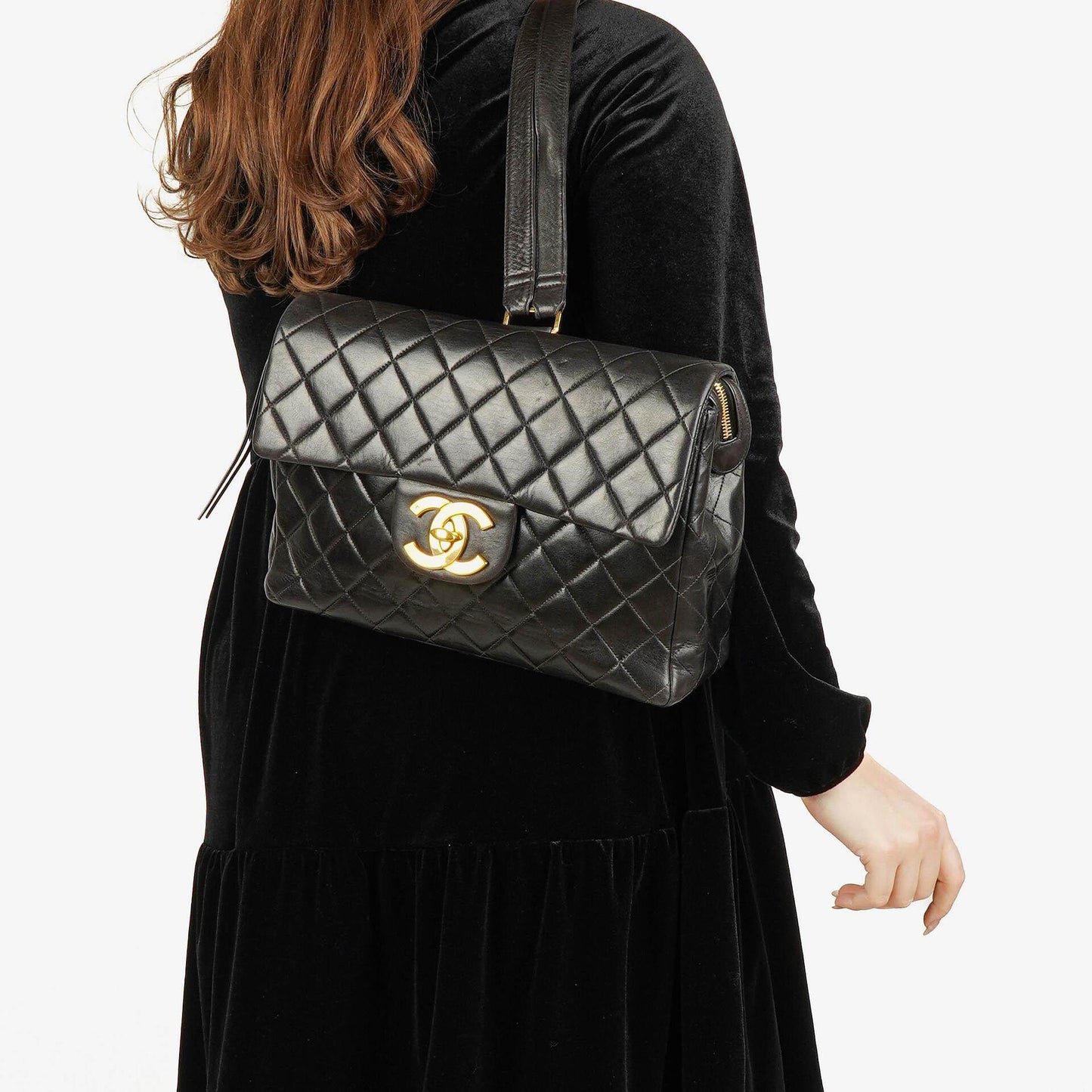Chanel Vintage gesteppter CC Single Flap Rucksack