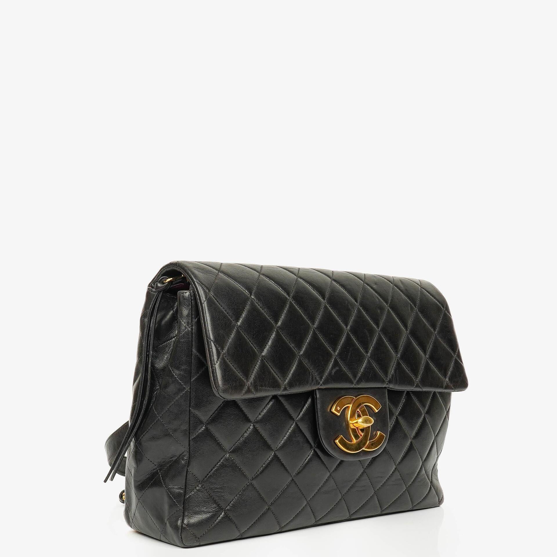 Chanel Vintage gesteppter CC Single Flap Rucksack