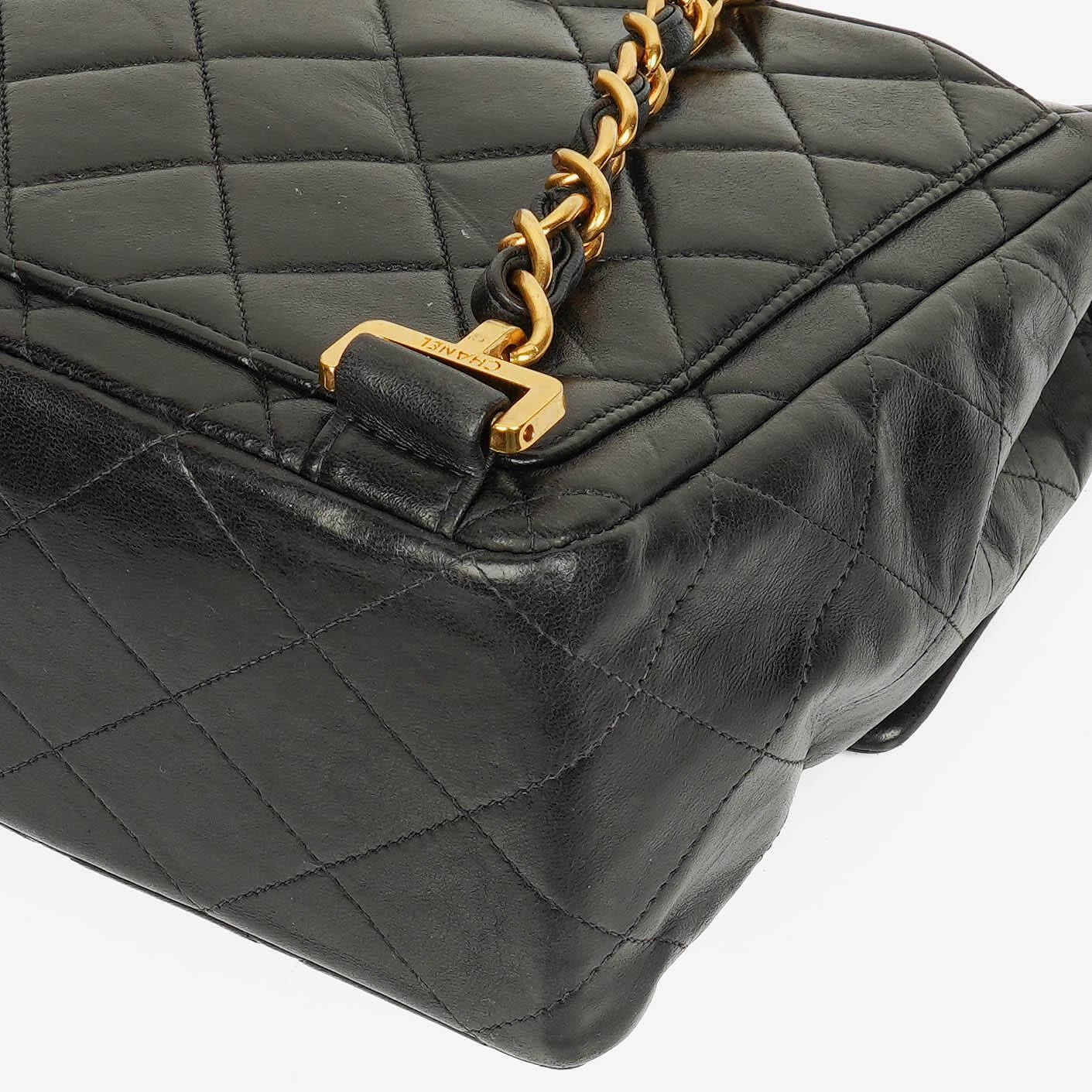 Chanel Vintage gesteppter CC Single Flap Rucksack