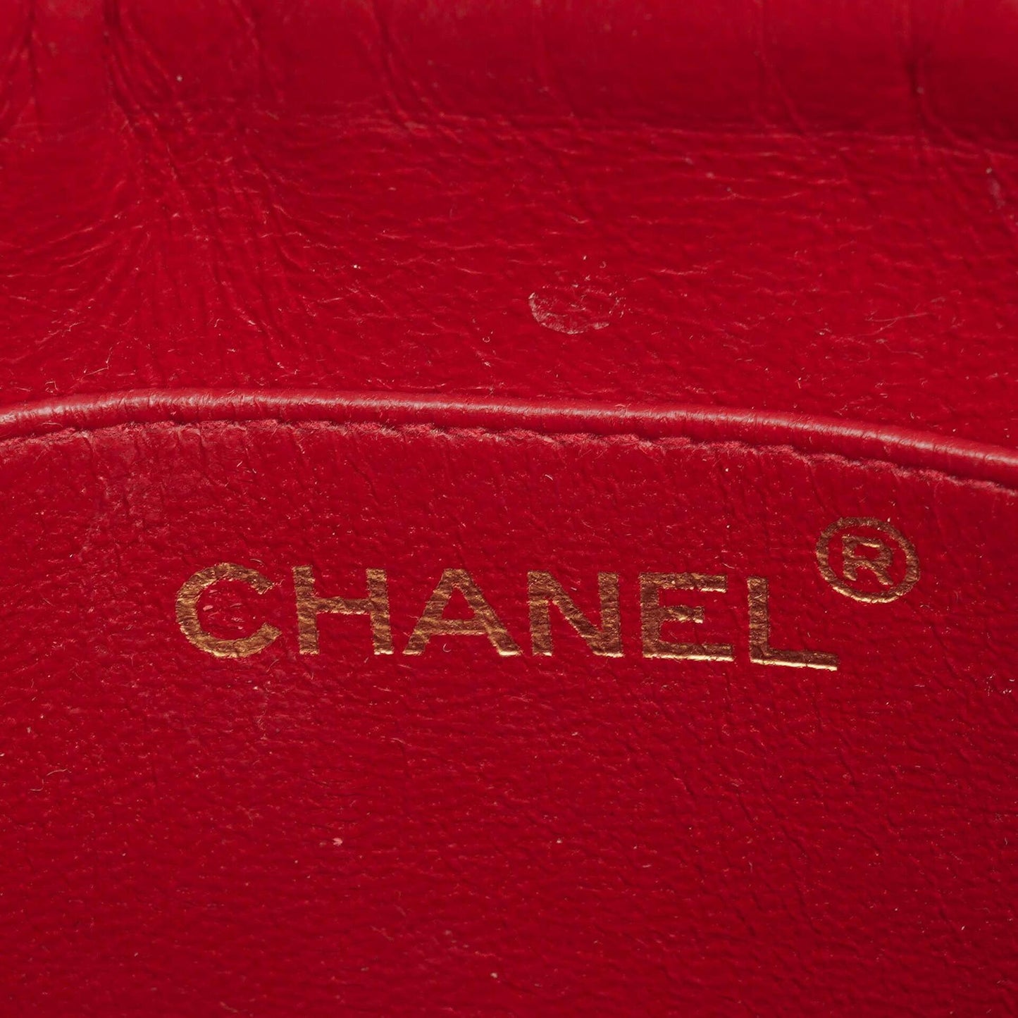 Chanel Vintage Mini Chain Tote Bag aus rotem gestepptem Lammleder