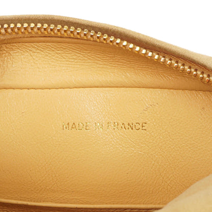 Chanel Vintage Small Camera Tassel Bag aus goldfarbenem gestepptem Wildleder mit CC Logo Fronttasche
