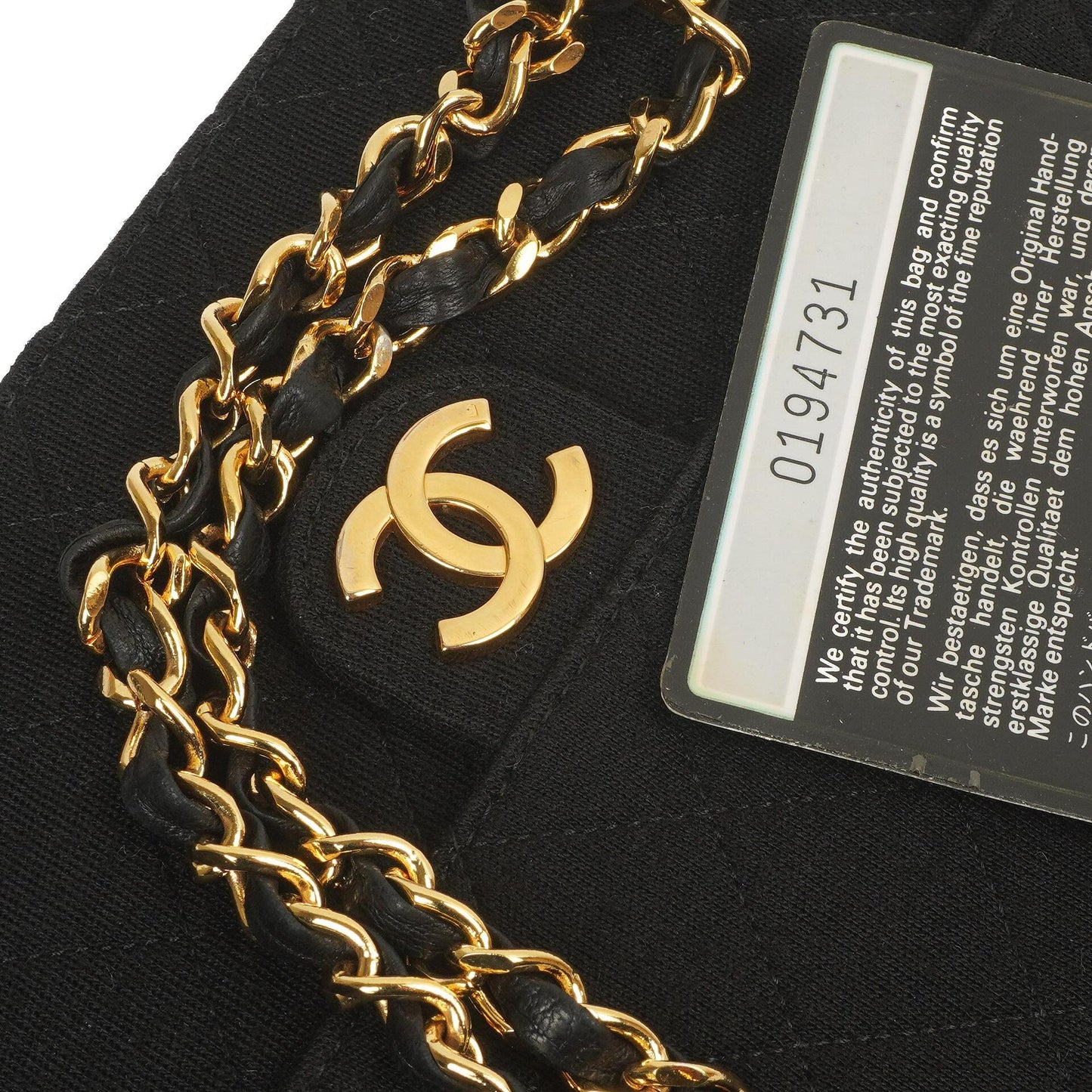 Chanel Vintage Small Classic Single Flap Bag Schwarz Gequiltetes Jersey mit 24K Gold Hardware