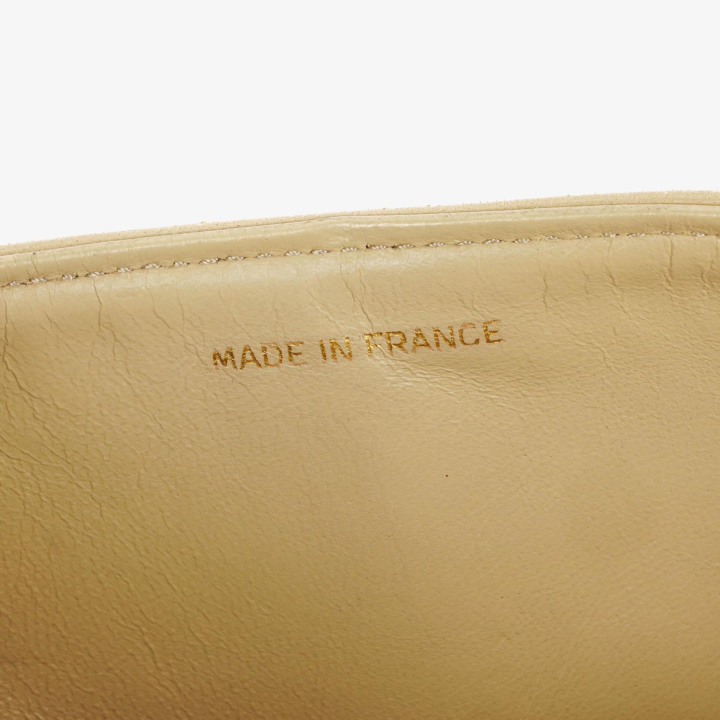 Chanel Vintage Small Classic Double Flap Tasche aus beigem gestepptem Lammleder mit 24K vergoldeter Hardware
