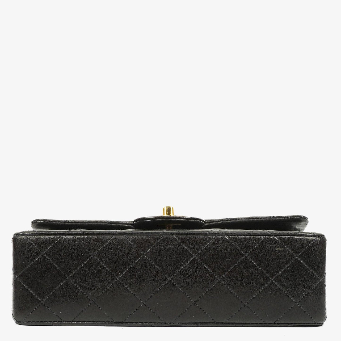 Chanel Vintage Kleine Klassische Doppelklappe Tasche Schwarzes Gequiltetes Lammleder Mit 24K Vergoldeter Hardware
