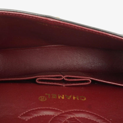 Chanel Vintage Kleine Klassische Doppelklappe Tasche Schwarzes Gequiltetes Lammleder Mit 24K Vergoldeter Hardware