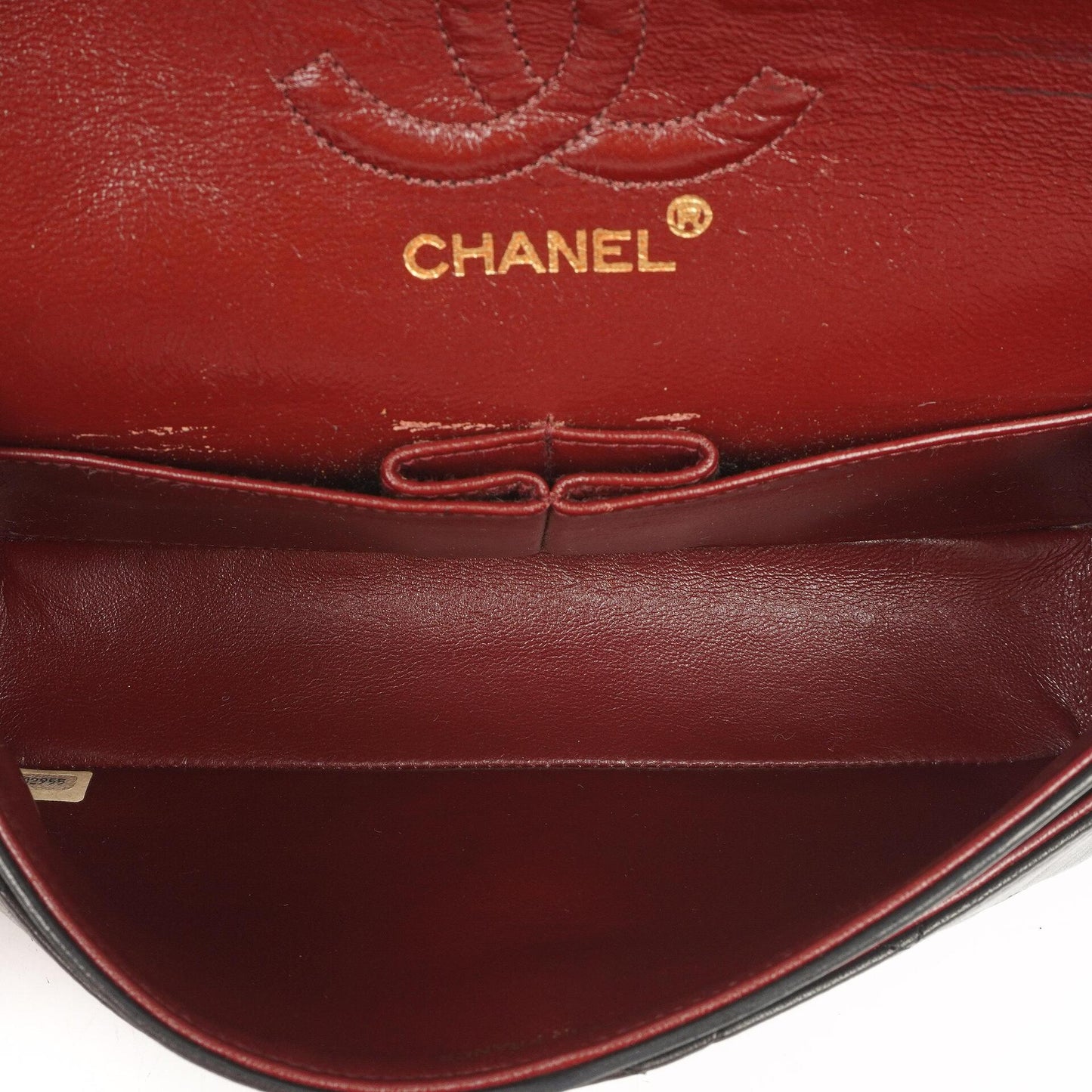 Chanel Vintage Kleine Klassische Doppelklappe Schwarzes Gequiltetes Lammleder 24K Vergoldete Hardware