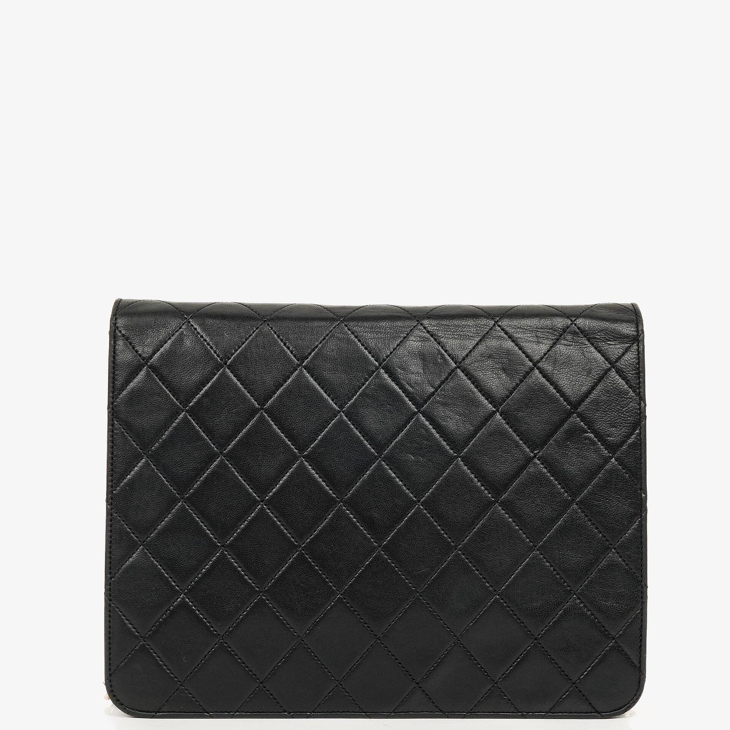 Chanel Vintage Classic kleine Single Flap Tasche aus schwarzem gestepptem Lammleder mit 24K vergoldeter Hardware