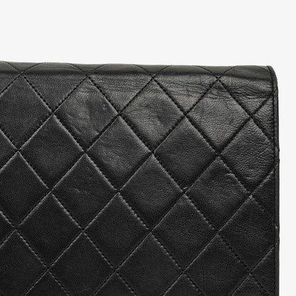 Chanel Vintage Classic kleine Single Flap Tasche aus schwarzem gestepptem Lammleder mit 24K vergoldeter Hardware