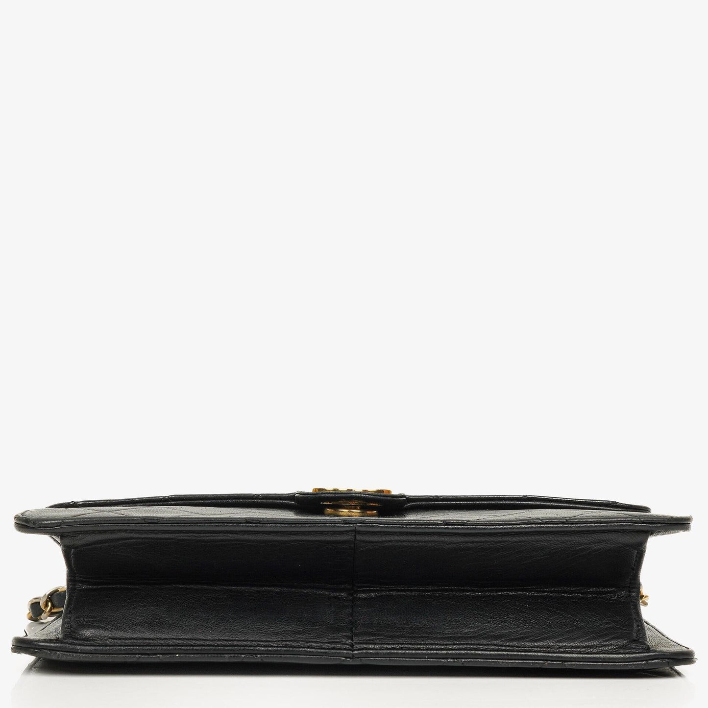 Chanel Vintage Classic kleine Single Flap Tasche aus schwarzem gestepptem Lammleder mit 24K vergoldeter Hardware