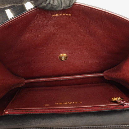 Chanel Vintage Classic kleine Single Flap Tasche aus schwarzem gestepptem Lammleder mit 24K vergoldeter Hardware