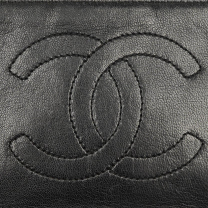 Chanel Kleine Classic Vintage Einzelklappentasche aus schwarzem gestepptem Lammleder mit 24K vergoldeten Beschlägen