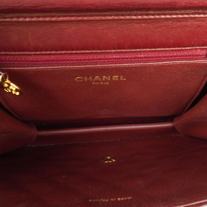 Chanel Vintage Kleine Classic Single Flap Tasche Burgunder gestepptes Lammleder mit 24K vergoldeten Beschlägen