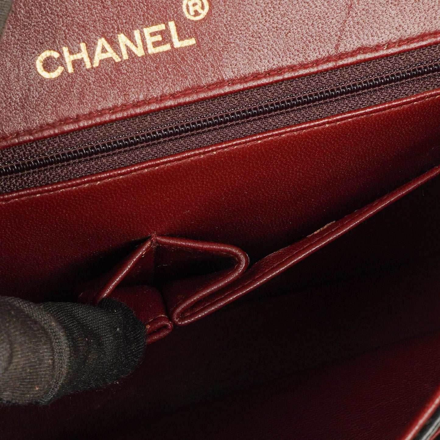 Chanel Vintage Quadratische Klassische Double Flap Tasche Schwarz Gestepptes Lammleder 24K Vergoldete Beschläge