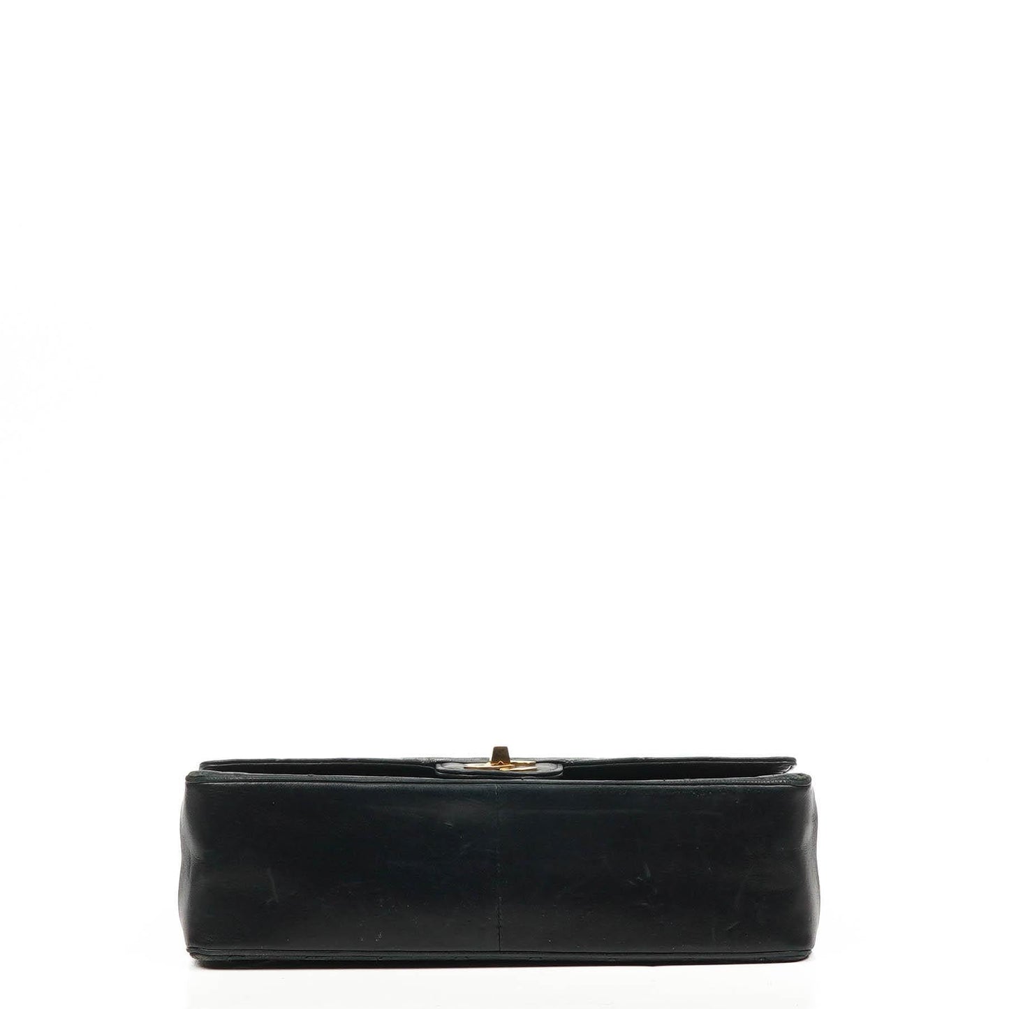 Chanel Vintage zeitlose klassische mittlere Doppelklappen-Tasche Schwarz gestepptes Lammleder mit 24K goldplattierter Hardware und Mademoiselle-Kette