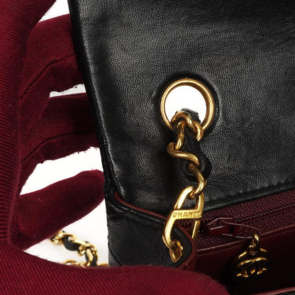 Chanel Vintage Timeless Classic Square Single Flap Bag aus schwarzem gestepptem Lammleder mit 24K goldplattierter Hardware