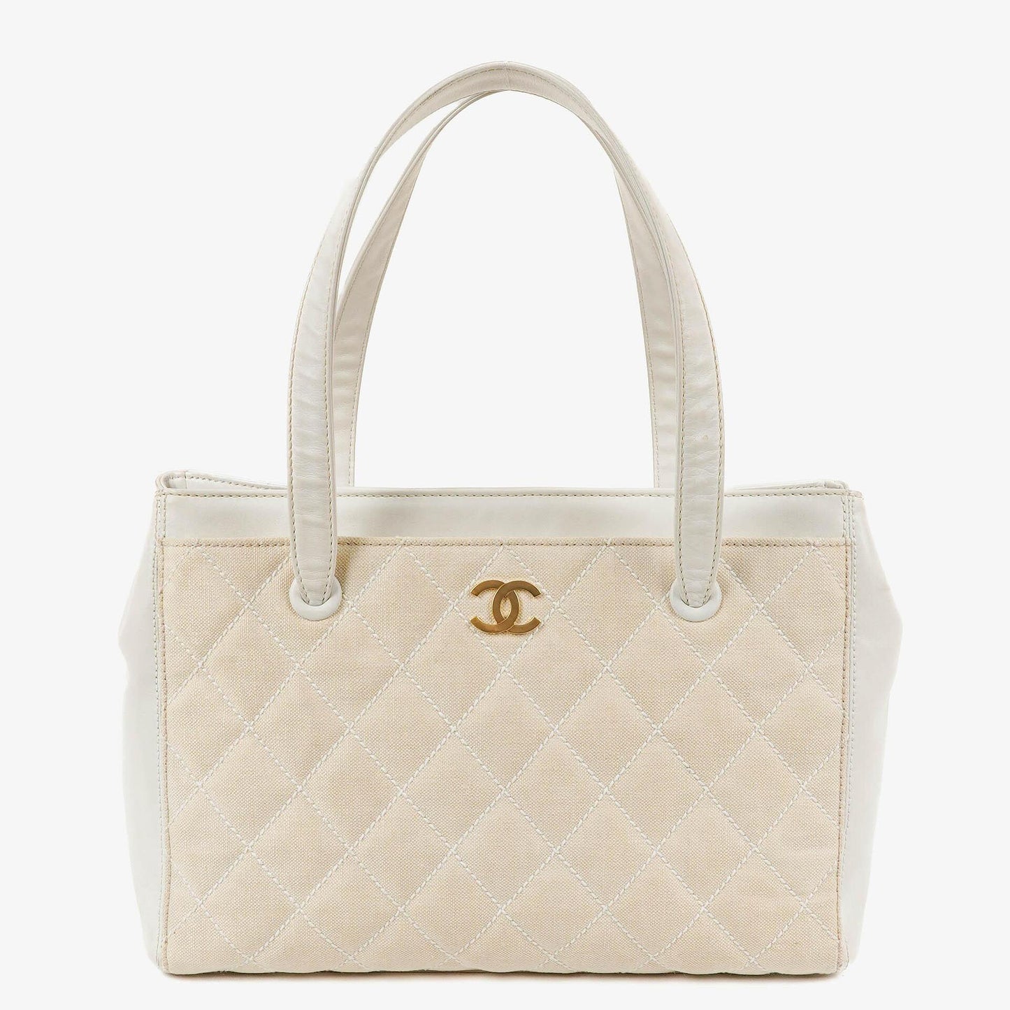 Chanel Wild Stitch Beige Surpique Tote Tasche