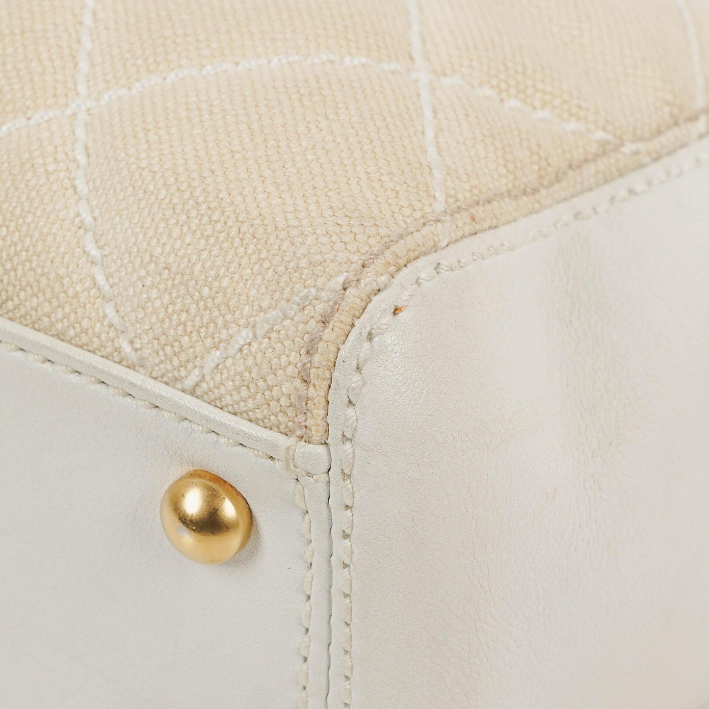 Chanel Wild Stitch Beige Surpique Tote Tasche