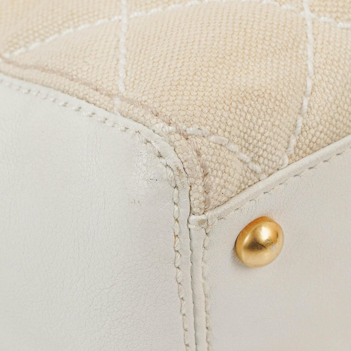 Chanel Wild Stitch Beige Surpique Tote Tasche