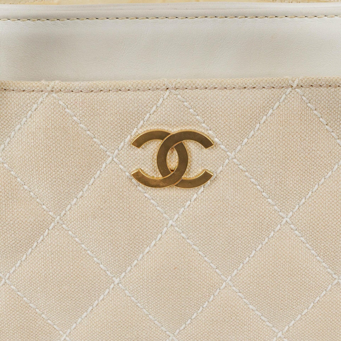 Chanel Wild Stitch Beige Surpique Tote Tasche