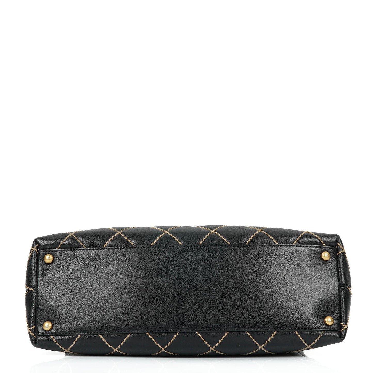 Chanel Wild Stitch Schwarz gesteppte Leder CC Schultertasche mit Goldfarbenen Beschlägen