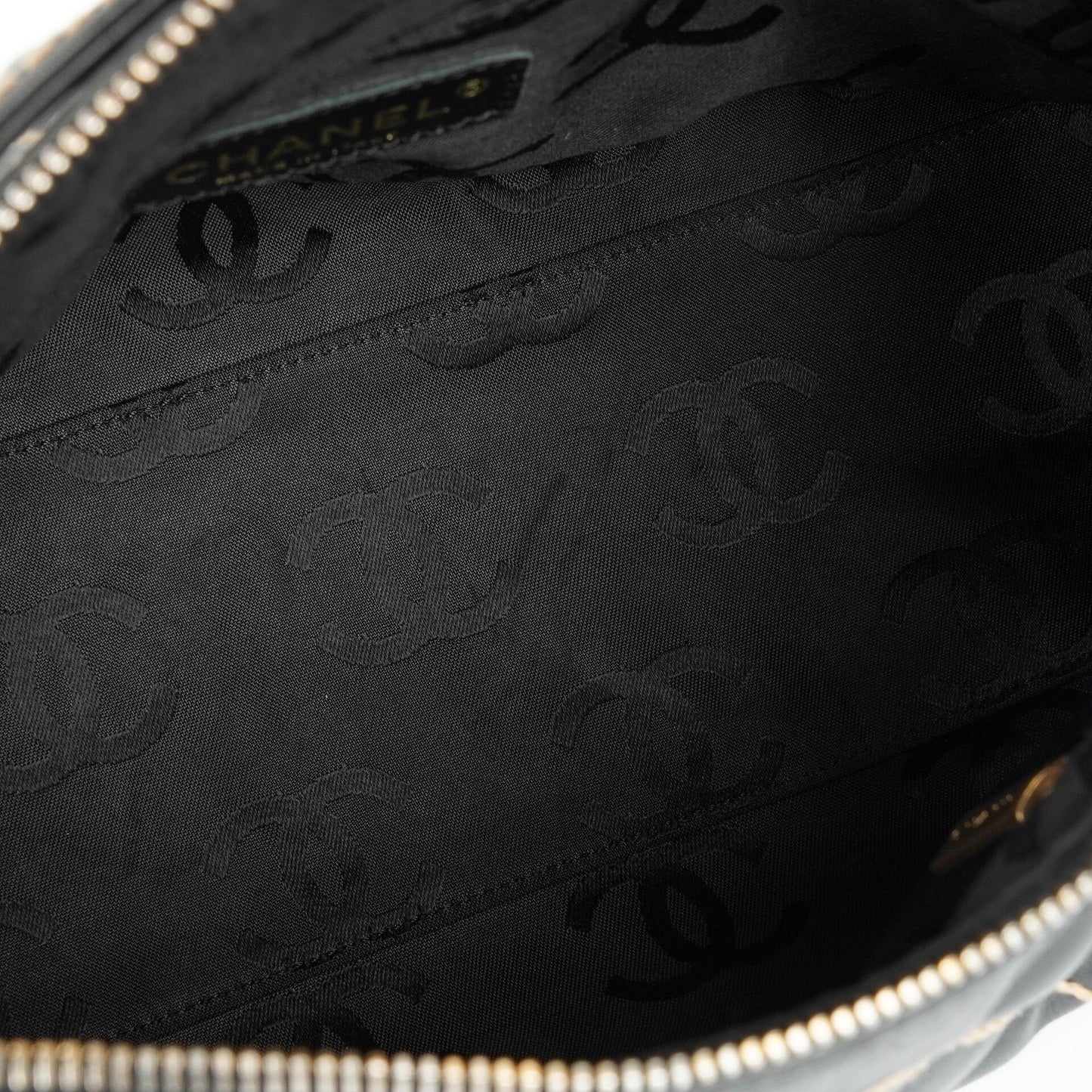 Chanel Wild Stitch Schwarz gesteppte Leder CC Schultertasche mit Goldfarbenen Beschlägen