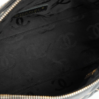 Chanel Wild Stitch Schwarz gesteppte Leder CC Schultertasche mit Goldfarbenen Beschlägen