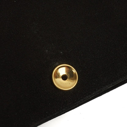 Chanel WOC Mini Klassische Vollklappen Schwarze Gequiltete Wildleder Mit 24K Goldbeschichtetem Zubehör