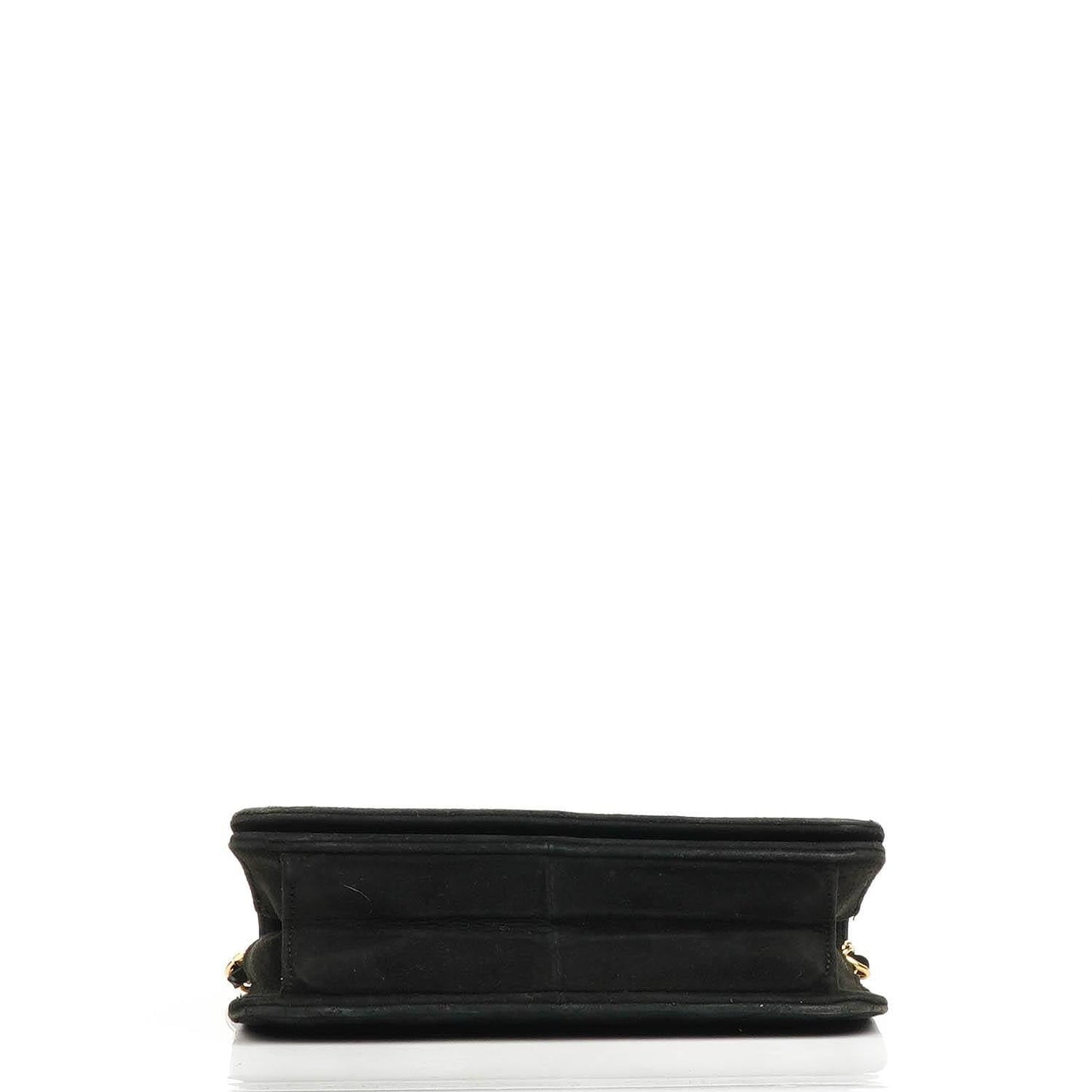 Chanel WOC Mini Klassische Vollklappen Schwarze Gequiltete Wildleder Mit 24K Goldbeschichtetem Zubehör