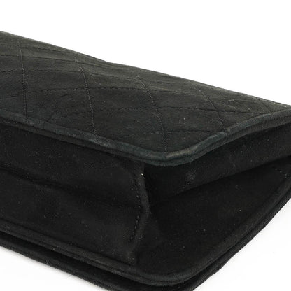 Chanel WOC Mini Klassische Vollklappen Schwarze Gequiltete Wildleder Mit 24K Goldbeschichtetem Zubehör